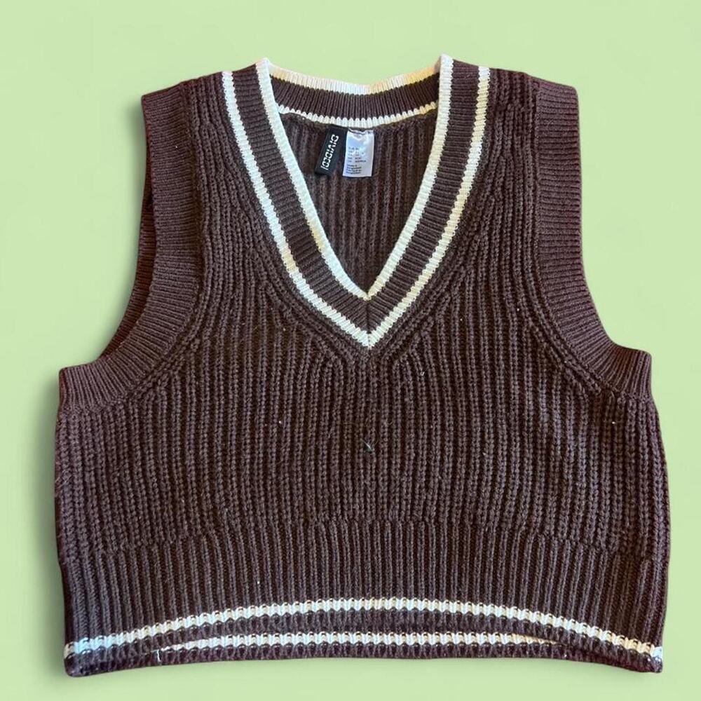 Brown and cream striped sweater